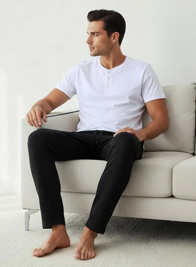 Splash FAV Men Cotton Henley Neck Nightwear Set